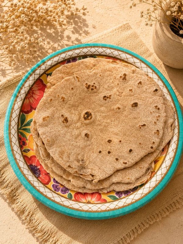 Handmade whole-wheat tortillas, stacked